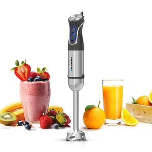 Blaupunkt 1000W Hand Immersion Blender With Stainless Steel Shaft And Blade, Variable Speed Stick Blender For Hot And Cold Blending, Ergonomic Grip And Easy Clean Design For Soups Smoothies Purees PBH425