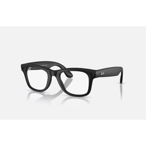 Ray-Ban - Wayfarer Smart Glasses With Meta Ai, Audio, Photo, Video Compatibility - Clear/Graphite Green Transitions Lenses - Matte Black