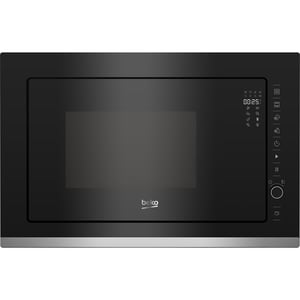 Beko 60cm Built-in Microwave Oven with Grill, 25L, Microwave Grilling, Digital Timer, Auto-weight Defrost, Child Lock, Black - BMGB25333X