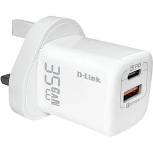 D-Link Dual USB GaN Wall Charger White
