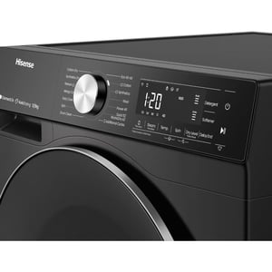 Hisense 12Kg Washing machine & 8KG dryer,1400 rpm, WIFI, inverter - Black - WD5S1245BB