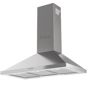SANMICA SMH90PIX 90cm Built-In Chimney Cooker Hood, 3-Speed Push Button, 420 m³/h Extraction, LED Lighting, Stainless Steel Finish, Made in Italy