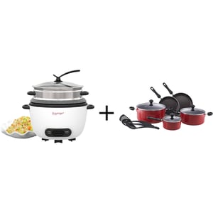Prestige Rice Cooker PR81528 + PR21915 Cookware Set 11 Pcs