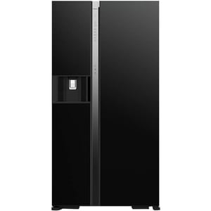 Hitachi Side By Side Refrigerator 573L Glass Black - RSX700GPUK04GBK
