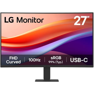 LG Monitor 27" Curved, FHD, 100 Hz, LED VA Panel, 1000R (27U421A-B)