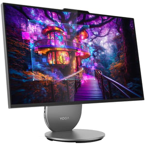 Lenovo Yoga 27IAH10 All-in-One (2025) Desktop - 2nd Series / Intel Core Ultra 9-285H / 27inch QHD / 1TB SSD / 32GB RAM / Shared Intel Arc 140T Graphics / Windows 11 Home / English & Arabic Keyboard / Luna Grey / Middle East Version - [F0J2001SAX}