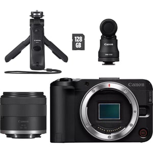 Canon EOS R50 V 4K and 24.2 MP APS‑C Mirrorless Digital Camera with RF‑S 14‑30 mm F4‑6.3 IS STM Vlogging Lens Kit - Black