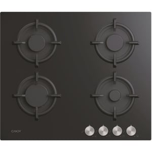 Candy LPG Gas Hob, 4 Burners, Tempered Glass, Electromagnetic Burner, Black, CVG6PX