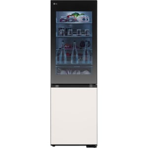 LG 349L Bottom Freezer, Inverter Compressor, 1-Star Rating, InstaView, Beige/Black, GR-V479QGKW