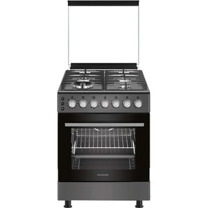 Daewoo 4 Burner Gas Cooker 60cm Silver/Black - DGC-S664PSI