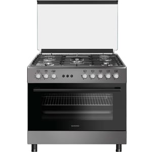 Daewoo 5 Burner Gas Cooker 90cm Silver/Black - DGC-S965PSI