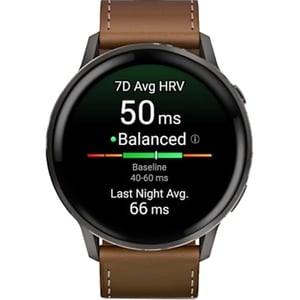 Garmin Venu 4 Smartwatch Slate With Silicone & Brown Leather Band