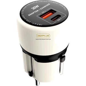 Digitplus 1 Pc Universal GaN Travel Adapter Ivory - DP-Q2319