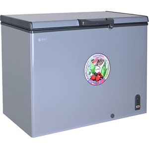 SPJ 300L Chest Freezer, Single Door, Quick Freeze, Fast Cooling, Energy Efficient, Grey