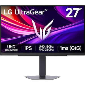 LG UltraGear Gaming Monitor 27" 4K UHD IPS 180Hz/360Hz Dual Mode 1ms G‑Sync FreeSync DisplayHDR 400 HDMI 2.1 27G810A‑B Black