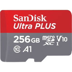 Sandisk Ultra Plus Memory Card 256GB Grey/Red - SDSQUBL-256G-AT6IA