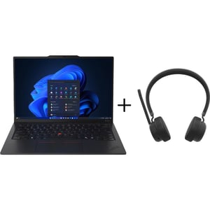 Lenovo TP X1 Carbon Gen 13 Aura Edition (2026) Copilot+ PC - 2nd Series / Intel Core Ultra 7-258V / 14" 2.8K / 1TB SSD / 32GB RAM / Shared Intel Arc 140V / Windows 11 Pro / English & Arabic KB / Black / Middle East Version-[21NS00XNGR]+4XD1Q30302 Headset