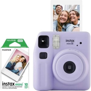 Fujifilm Instax Mini SE Instant Digital Camera Purple Bundle