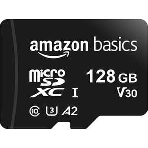 Amazon LSMICRO128GU3 Basics Micro SDXC Memory Card with Full Size Adapter Read Speed up to 100 MB/s 128GB (International Version)