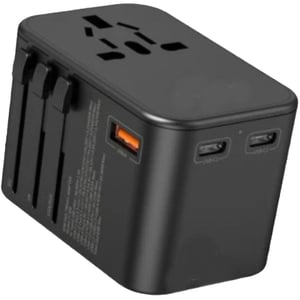 Digitplus 1 Pc GaN 25W Universal Travel Adapter Black - DP-HT312