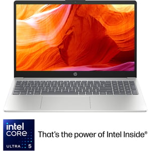 HP (2026) Laptop - 2nd Series / Intel® Core™ Ultra 5-225U / 15.6inch FHD / 512GB SSD / 8GB RAM / Shared Intel Graphics / Windows 11 Home / English & Arabic Keyboard / Natural Silver / Middle East Version - [15-FD2038NE] + Everyday Backpack + Mouse 240