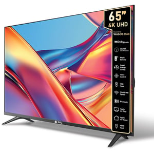 SPJ 65 Inch 4K Ultra HD Smart WebOS LED TV, Dolby Atmos, Magic Remote, Apple AirPlay, Netflix & YouTube Built-in, Dual Remote Control, WiFi, HDMI & USB, Complimentary Wall Bracket, Black
