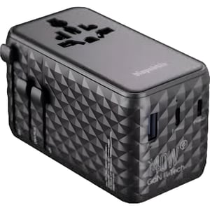 Blupebble PASSPORT 7 Travel Adaptor Black - BP-TVL007-BK