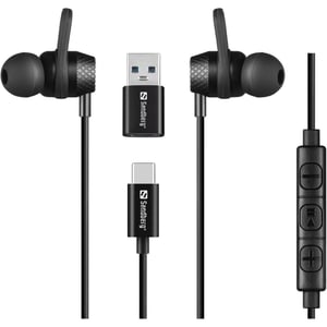 Sandberg USB-C/A Wired In Ear Earphones Black