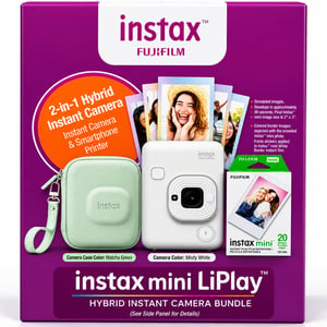 Fujifilm Instax Mini LiPlay Hybrid Instant Film Camera Bundle Misty White – 16835196