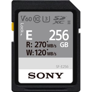 Sony E Series SD Memory Card 256GB Black/Silver - SF-E256