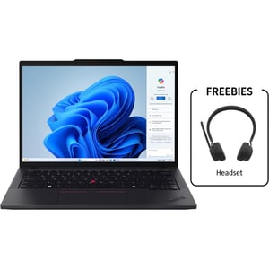 Lenovo ThinkPad T14 Gen 5 (2026) Ultrabook - 1st Series / Intel Core Ultra 7-155U / 14inch WUXGA / 256GB SSD / 16GB RAM / Shared Intel Graphics / Windows 11 Pro / English & Arabic Keyboard / Black / Middle East Version - [21ML00FQGP] + 4XD1Q30302 Headset