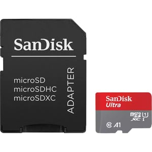 Sandisk Ultra microSD Memory Card with SD Adapter 32GB Grey/Red - SDSQUA4-032G-GN6MA