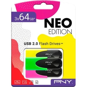 PNY Neo Flash Drive USB2.0 3 Pack