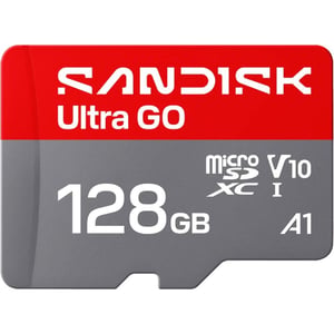 Sandisk Ultra Go MicroSD Memory Card 128GB Red/Grey - SDSQUGN-128G-GN6MN