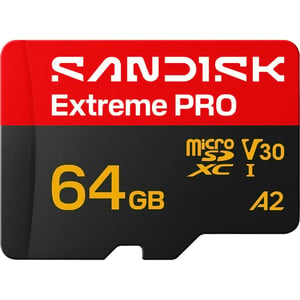 Sandisk Extreme Pro MicroSD Memory Card 64GB Red/Black - SDSQXCU-064G-GS6MA