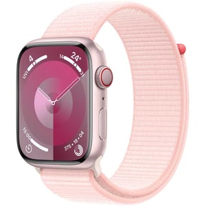 Apple Watch Series 9 GPS + Cellular 45mm Pink Aluminum Case with Light Pink Sport Loop – Middle East Version