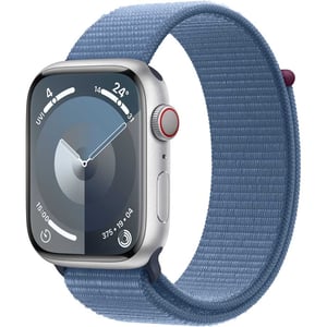 Apple Watch Series 9 GPS + Cellular 41mm Silver Aluminum Case with Winter Blue Sport Loop – Middle East Version