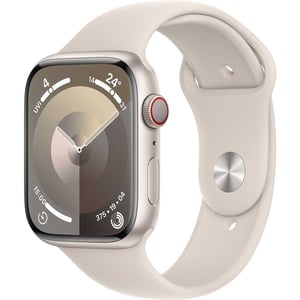 Apple Watch Series 9 GPS + Cellular 45mm Starlight Aluminum Case with Starlight Sport Band S/M – Middle East Version