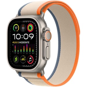 Apple Watch Ultra 2 GPS + Cellular 49mm Titanium Case with Beige Orange Trail Loop M/L – Middle East Version