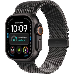 Apple Watch Ultra 4 GPS + Cellular, 49mm Black Titanium Case with Black Titanium Milanese Loop - Small - Pre-order