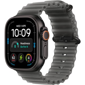 Apple Watch Ultra 4 GPS + Cellular, 49mm Black Titanium Case with Translucent Black Ocean Band - Pre-order