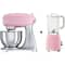 Smeg Blender Pink BLF01PKUK + Stand Mixer SMF02PKUK