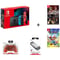 Nintendo Switch V2 32GB Neon Blue/Red Middle East Version + Fallen Legion Games + Mario + Rabbids Kingdom Battle + 2 Accessories