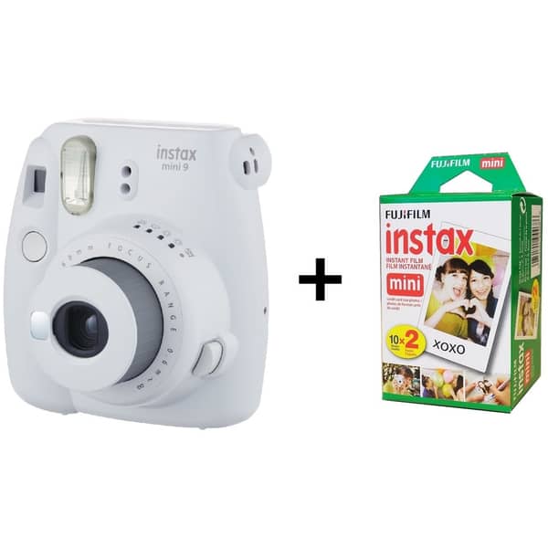 Fujifilm Instax Mini Instant Film Camera Smoky White 20 sheets