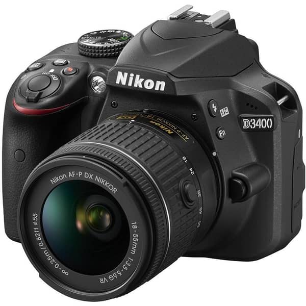 Nikon D3400 DSLR Camera Black With AF-P 18-55mm VR Lens + 55-200