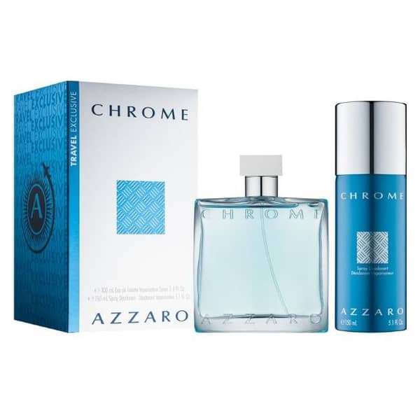 Buy Azzaro Chrome Travel Gift Set For Men (Azzaro Chrome 100ml EDT