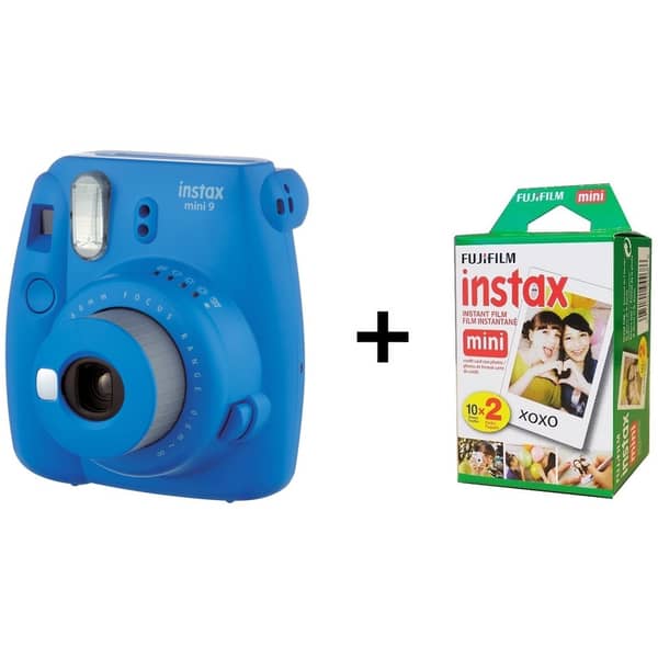 Fujifilm Instax Mini Instant Film Camera Cobalt Blue 20 sheets