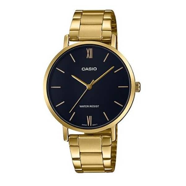 slim fit dress slacks Casio/Classic Classic Casio Dress Watch Gold with Black Dial