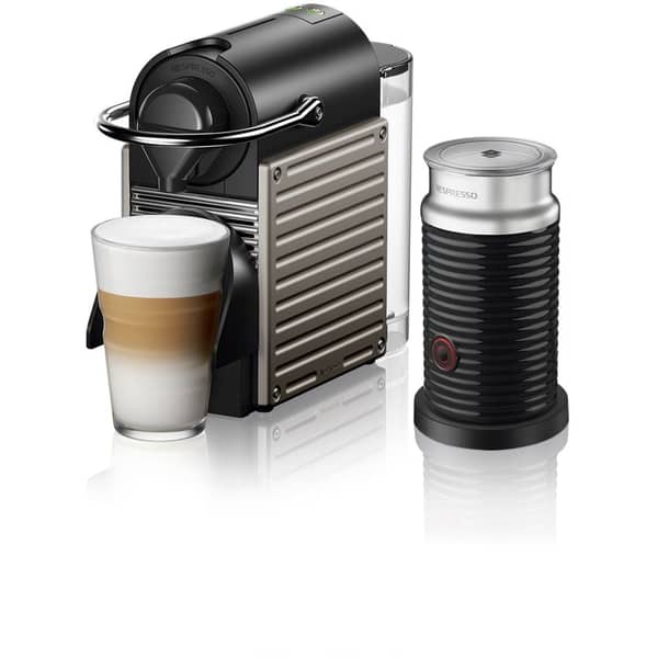 Nespresso C61 Pixie Electric Coffee Machine C61-BU-TI + Aeroccino