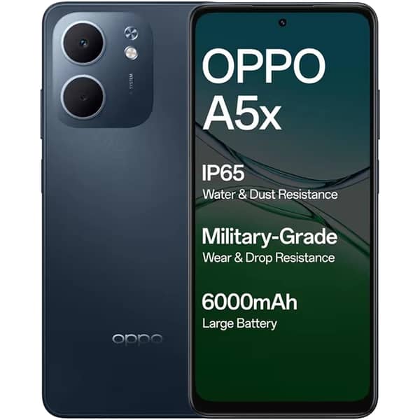 Oppo A5x 4G – 6.67″ LCD Display, 128GB, 4GB RAM, Midnight Blue